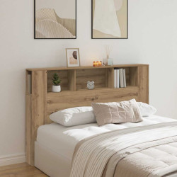 Cabeceira de cama em carvalho artesanal 160x18,5x103,5 cm, madeira de engenharia