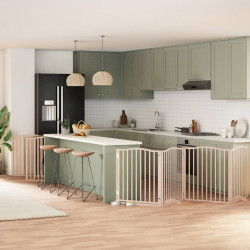 Portão para cães com porta dobrável 12 painéis 960 cm álamo