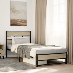 Estrutura de cama sem colchão 80x200 cm metal carvalho sonoma