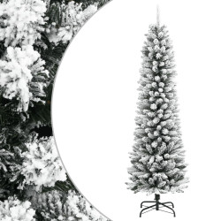 Árvore de natal artificial fina com neve PVC e PE 120 cm