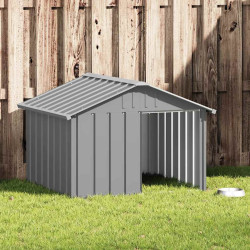 Casota para cães 116,5x103x81,5 cm aço galvanizado cinzento