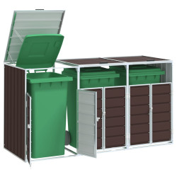 Abrigo para 3 caixotes do lixo 216x81x115 cm aço verde
