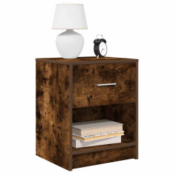 Mesa de cabeceira com gaveta 40x34x50 cm carvalho fumado
