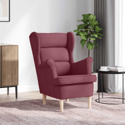 Cadeira com apoio de braços 74x84x100 cm tecido vermelho tinto