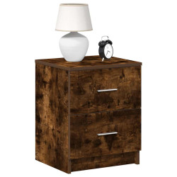 Mesas cabeceira 2pcs com 2gavetas 40x36x50 cm carvalho fumado