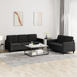 2 Pcs conjunto de sofás veludo preto