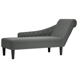 Chaise lounge c/ almofada/apoio de braços direito tecido