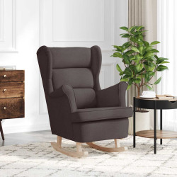 Cadeira de baloiço 74x90x102 cm tecido castanho-escuro