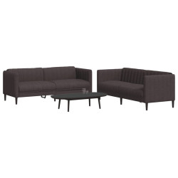2 Pcs conjunto de sofás tecido castanho-escuro