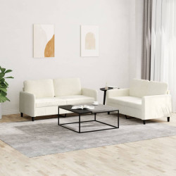 2 Pcs conjunto de sofás veludo cor creme