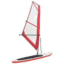 Conjunto prancha paddle sup insuflável c/ vela vermelho/branco