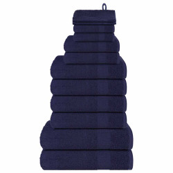 12Pcs conjunto toalha frogn 360 g/m² azul-marinho