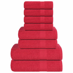 8Pcs conjunto de toalhas frogn 360 g/m² vermelho