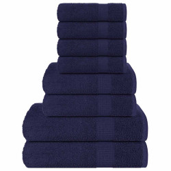 8Pcs conjunto toalha frogn 360 g/m² azul-marinho