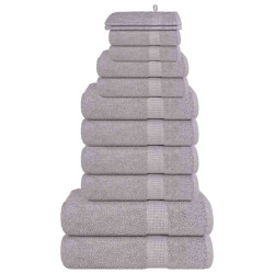 12Pcs conjunto de toalhas frogn 360 g/m² cinza