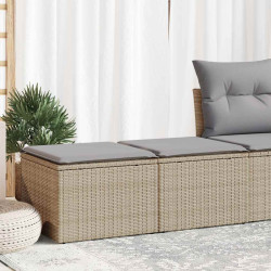 2 Pcs conj. sofás p/ jardim c/ almofadões vime PE/acácia bege