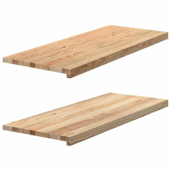 Soleiras da janela 2 pcs 100x40x2cm carvalho maciço não tratado