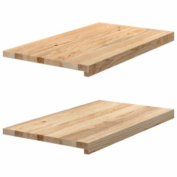 Soleiras da janela 2 pcs 70x40x2 cm carvalho maciço não tratado