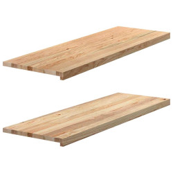 Soleiras da janela 2 pcs 120x40x2cm carvalho maciço não tratado