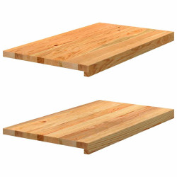Soleiras da janela 2 pcs 70x40x2 cm carvalho castanho-claro