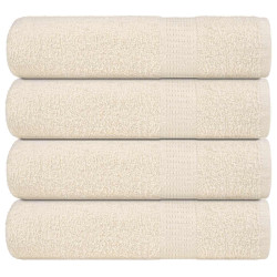 Toalhas de banho frogn 4 pcs 100x150 cm 360 g/m² creme