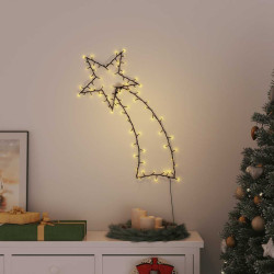 Luzes de natal silhueta estrela cadente 115 leds branco quente