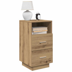 Mesas cabeceira 2pcs 2 gavetas 36x36x68 cm carvalho artisiano