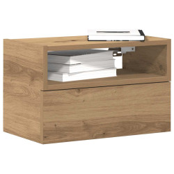 Mesas de cabeceira parede 2pcs 45x26x28,5 cm carvalho artisiano