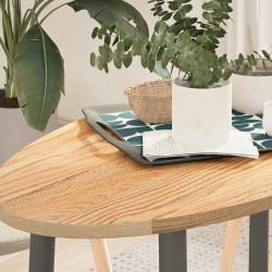 Tampo de mesa 100x50x2 cm madeira de carvalho maciça oval