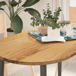 Tampo de mesa 120x60x2 cm carvalho maciça oval castanho-claro