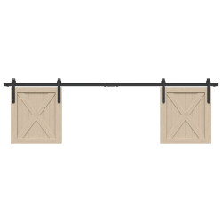Kit p/ porta de armário deslizante 183 cm aço carbono