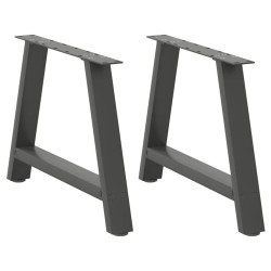Pés para mesa de centro em formato a, 2 peças, antracite, 70x (42-43) cm, aço