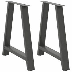 Pés para mesa de jantar em formato a, 2 peças, antracite, 70x(72-73) cm, aço