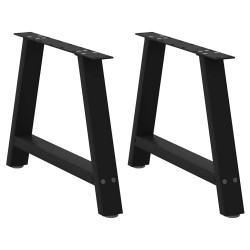 Pés para mesa de centro em formato a, 2 peças, preto, 70x (42-43) cm, aço