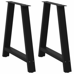 Pés para mesa de jantar em formato a, 2 peças, preto, 80x (72-73) cm, aço