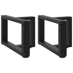 Pés para mesa de centro em forma de t, 2 peças, preto, 40x25x(30-31) cm, aço