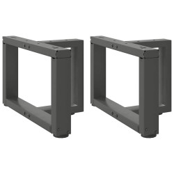 Pés para mesa de centro em forma de t, 2 peças, antracite, 50x25x(30-31) cm, aço