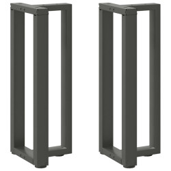 Pés de mesa de console em forma de t, 2 peças, antracite, 38x25x(72-73) cm, aço