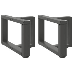 Pés para mesa de centro em forma de t, 2 peças, antracite, 40x25x(30-31) cm, aço