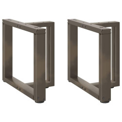 Pés para mesa de centro em forma de t, 2 peças, preto, 50x25x(42-43) cm, aço