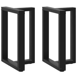 Pés de mesa de jantar em forma de t, 2 peças, preto, 60x35x(72-73) cm, aço