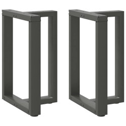 Pés para mesa de jantar em forma de t, 2 peças, antracite, 50x35x(72-73) cm, aço