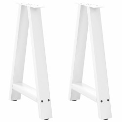 Pés para mesa de jantar em formato a, 2 peças, branco, 60x(72-73) cm, aço