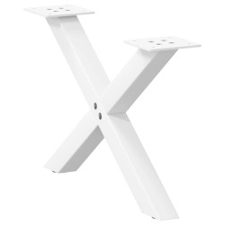 Pés para mesa de centro em formato de x, 2 peças, branco, 50x(30-31) cm, aço