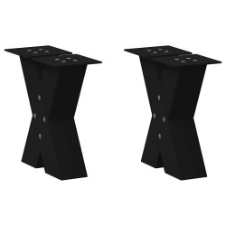 Pés para mesa de centro em formato de x, 2 peças, preto, 40x(30-31) cm, aço