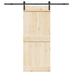 Kit de ferragens para porta deslizante 200 cm aço preto
