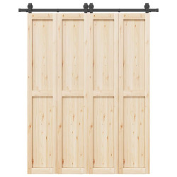 Kit de ferragens para porta deslizante 183 cm aço preto
