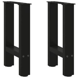 Pés para mesa de centro pretos 2 peças 28x(42-43) cm aço