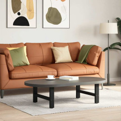 Pés para mesa de centro pretos 2 peças 60x(30-31) cm aço