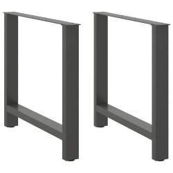Pés para mesa de jantar antracite 2 peças 80x(72-73) cm aço